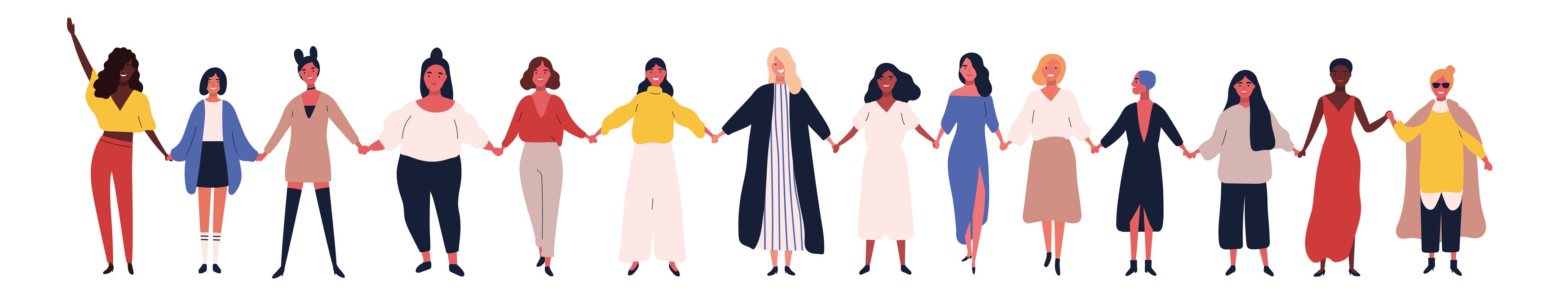 Frauen halten sich an den Händen – Frauen. Macht. Karriere.